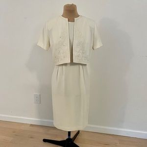 Vintage Maggy London Petites 2 Piece Dress with Cropped Jacket